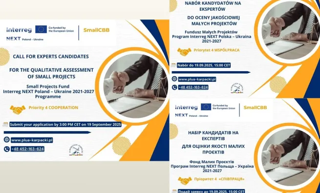 Nabór ekspertów do oceny jakościowej małych projektów Programu Interreg NEXT Polska – Ukraina 2021-2027