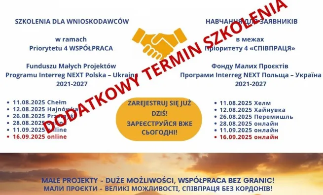 Kolejny termin szkolenia online dla strony ukraińskiej!